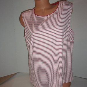 The Travel Collection Red & White Striped Sleeveless Top